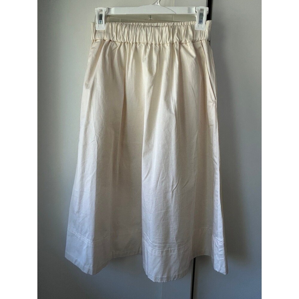 Everlane organic cotton A-line Midi Skirt Elastic Waist